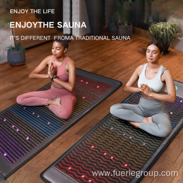 Rainbow crystals far infrared heated mat with thermostat